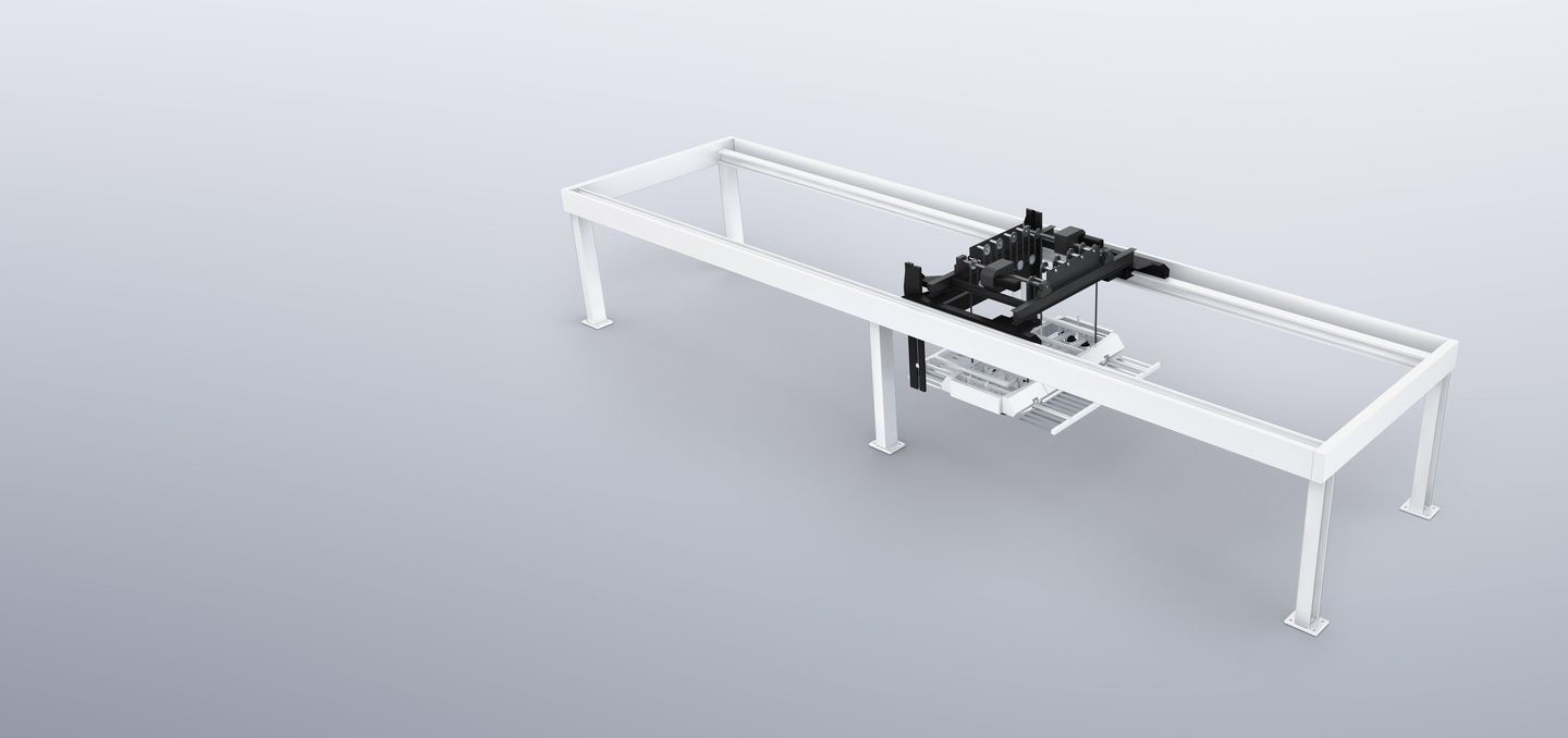 The universal frame solution
The LiftMaster Linear automatically loads and unloads sheets, via its linear axis, to as many as three machines on a maximum of six tool stations. At the tool stations you can perfectly integrate cart systems, machines, loading stations, or unloading platforms. The versatile LiftMaster Linear can, therefore, master almost any application. The Sort or Scrap Skeleton Separation upgrades offer an additional productivity boost. They separate finished parts from the scrap skeleton.